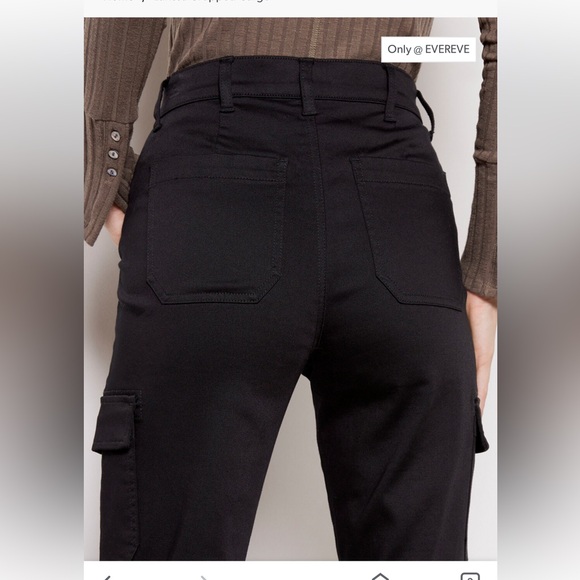EVEREVE Larissa Cropped Cargo Pants Women's Size 25 Black #64843 Casual Stretch - Picture 13 of 13